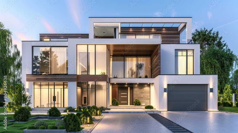 House design, white minimalist house House design, white minimalist house