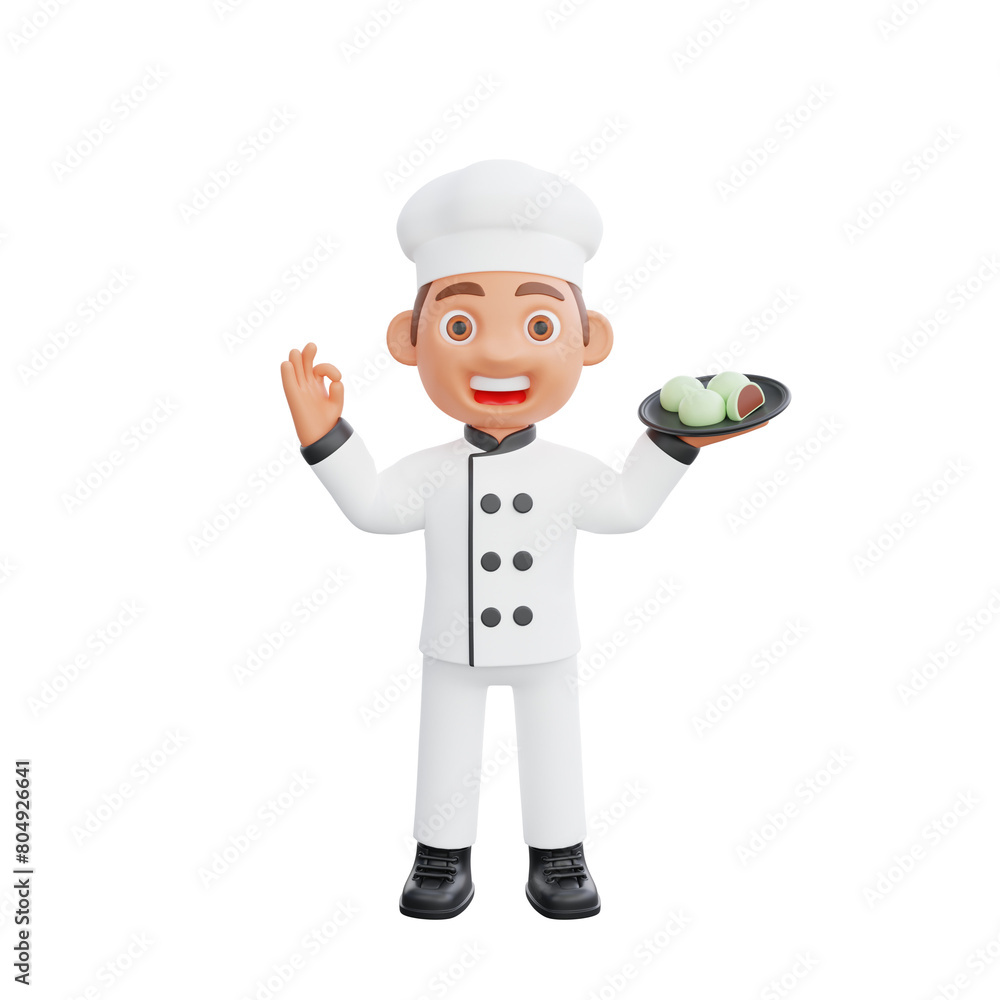 3D illustration of a chef cartoon character design 3D illustration of a chef cartoon character design