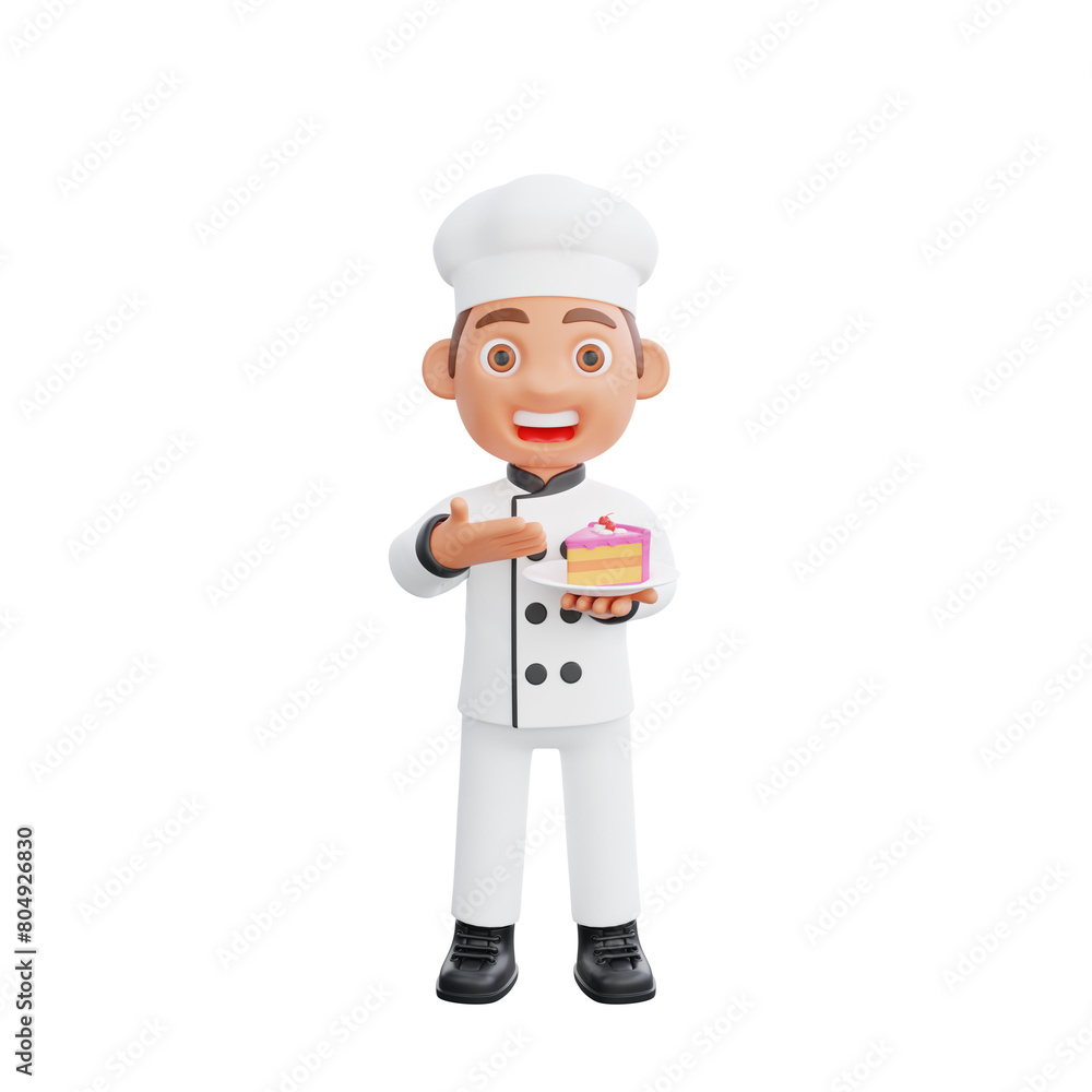 3D illustration of a chef cartoon character design 3D illustration of a chef cartoon character design