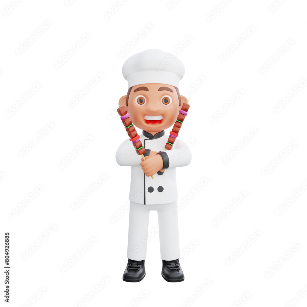 3D illustration of a chef cartoon character design 3D illustration of a chef cartoon character design