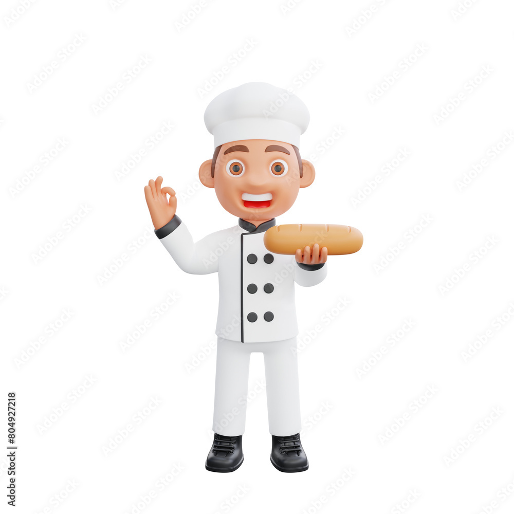 3D illustration of a chef cartoon character design 3D illustration of a chef cartoon character design