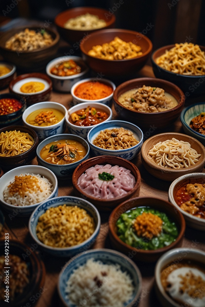 many chinsese dishes meal many chinsese dishes meal