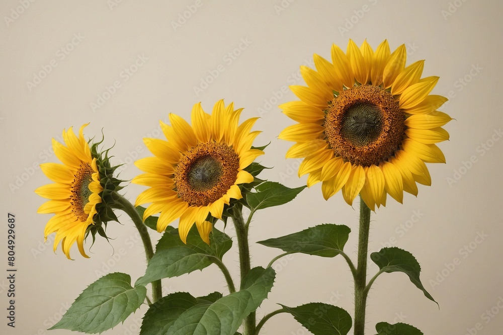 Obraz premium full framed beautiful Sunflower flowers, copy space , studio shot
