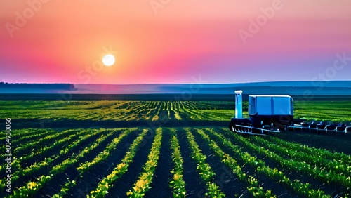 AI Generated Images of Fields of automation documenting ai bots assisting farmers in field operations| Fields of tomorrow capturing the future of agriculture