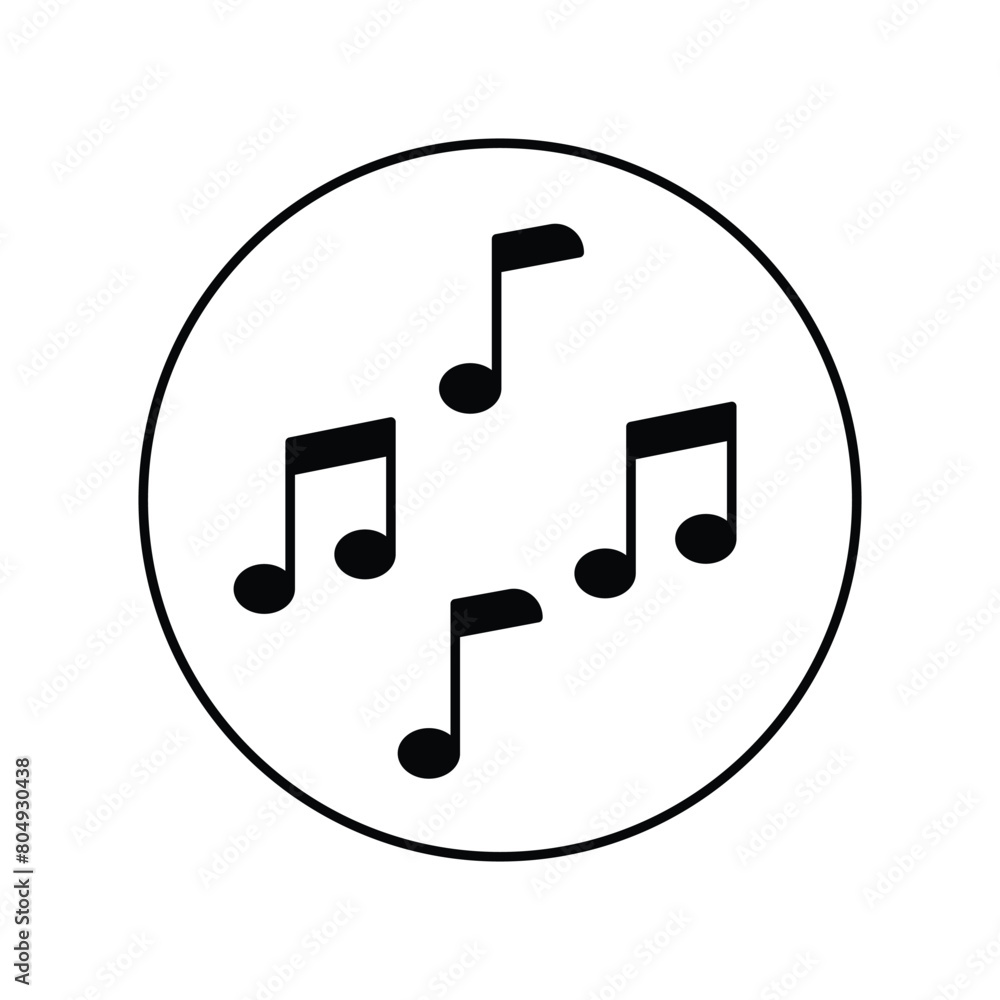 music note icon with white background vector stock illustration music note icon with white background vector stock illustration