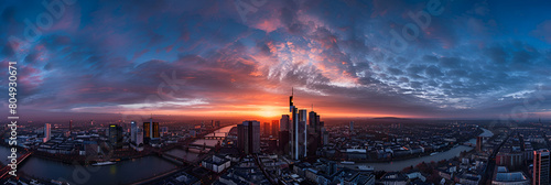 The Magnificent Sunset Glow Over Shanghai City Beautiful sunset in Sydney Hong Kong Aerial scene in night, with road and traffic, Generative Ai