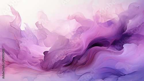 Beautiful White and Purple Color Artistic Wavy Brush Strokes on Canvas