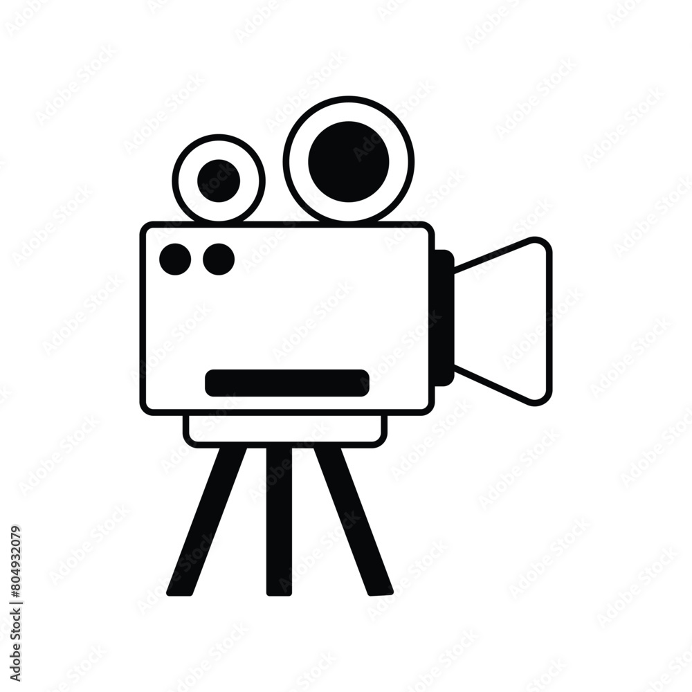 video camera icon with white background vector stock illustration video camera icon with white background vector stock illustration