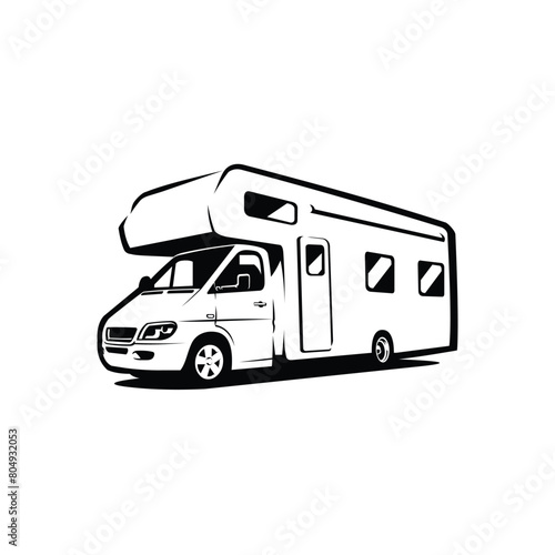 RV Campervan Motor Home Caravan Vector Isolated © bonky