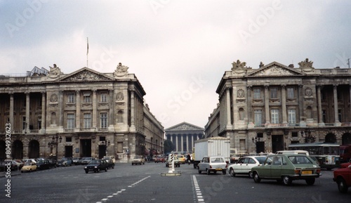 Old photo of the street of Paris in 1982