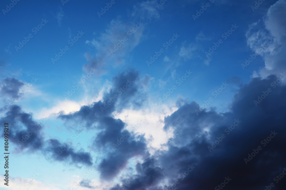 Sky landscape with clouds in pastel colors