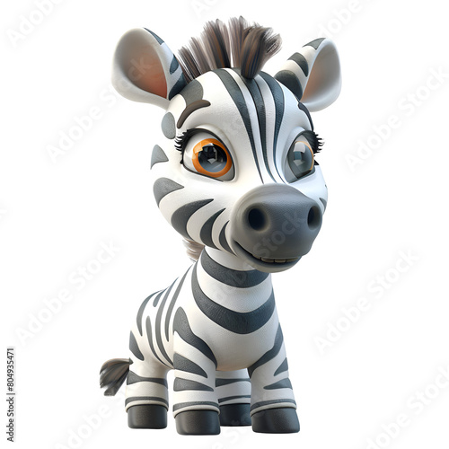 A 3D animated cartoon render of a bright-eyed zebra raising alarm to campers about a dangerous predator.