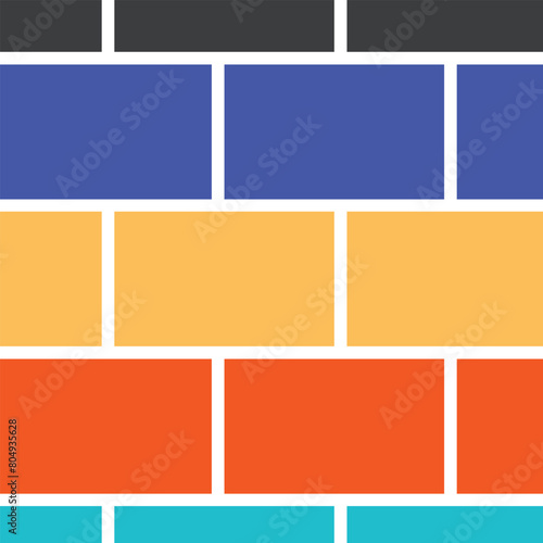 illustration of colorful wall block design