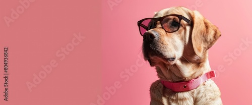 studio shot of a cute dog in front of an isolated background © Muhammad