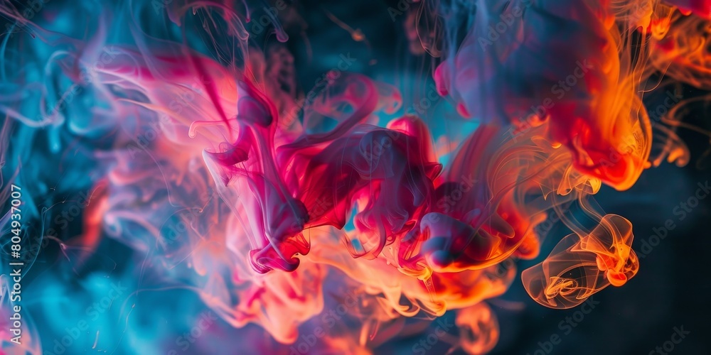 A close-up view of a bunch of colorful smoke swirling and intertwining, creating a vibrant and dynamic background design wallpaper