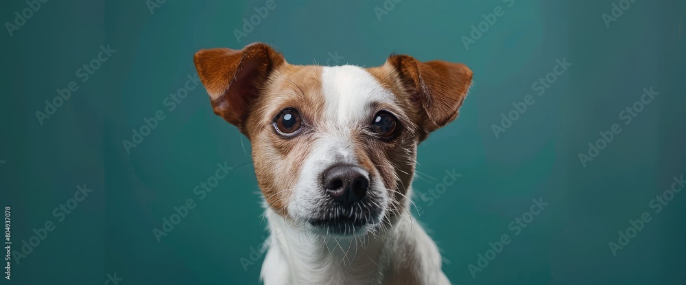 Terrier Chic: Jack Russell Terrier Poses Against a Solid Background Terrier Chic: Jack Russell Terrier Poses Against a Solid Background
