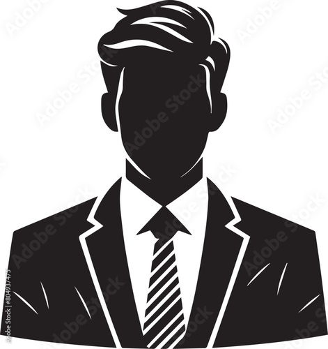Business Man Black Vector Face Design