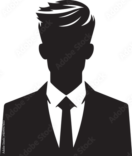 Business Man Black Vector Face Design