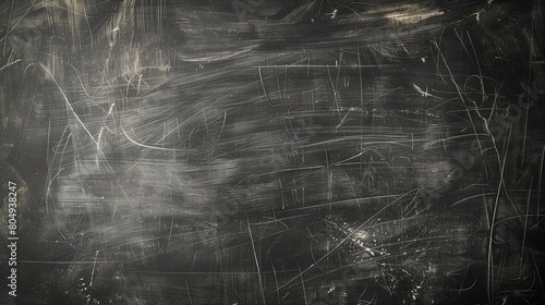 Blackboard with chalk. Dark textured background. Grunge style worn surface. © Kari