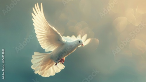 Bird of peace illustration of hope, freedom, love and liberty. background image for copy space photo