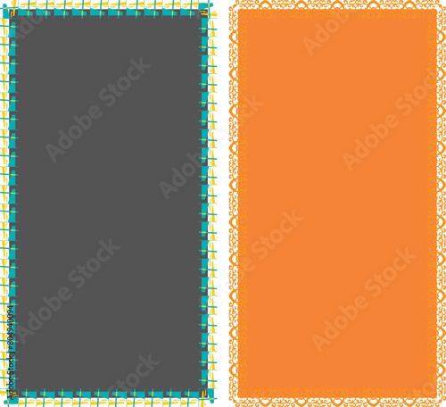 illustration of set of 2 border frames