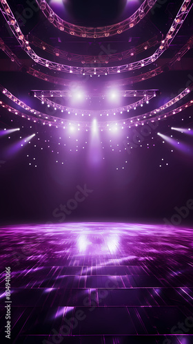 Beautiful blurred background of empty wooden stage