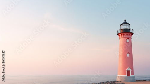 Lighthouse with clean pastel light