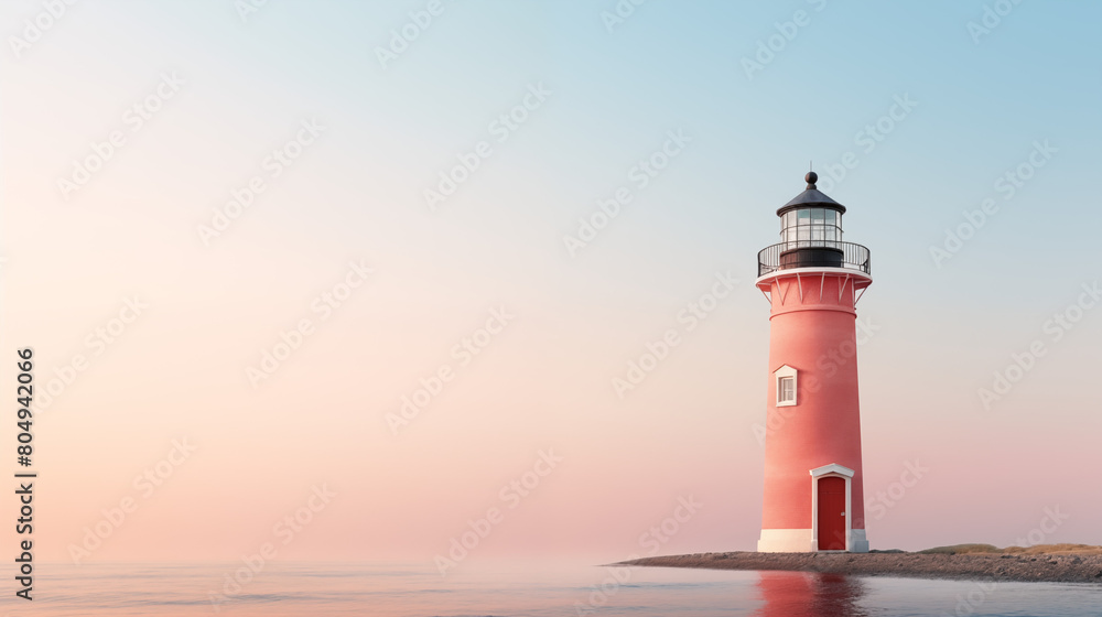 Lighthouse with clean pastel light Lighthouse with clean pastel light