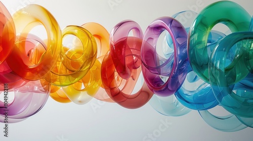 a row of colorful swirls on a white surface © ЮРИЙ ПОЗДНИКОВ