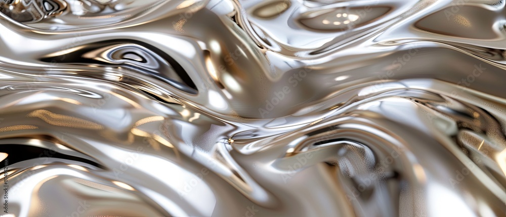 Macro shot of a liquid metal, moldable and futuristic material concept Macro shot of a liquid metal, moldable and futuristic material concept