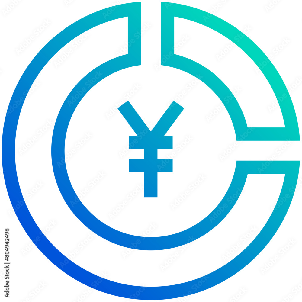 Fototapeta premium Pie Charts Blue Outline Icon Pack