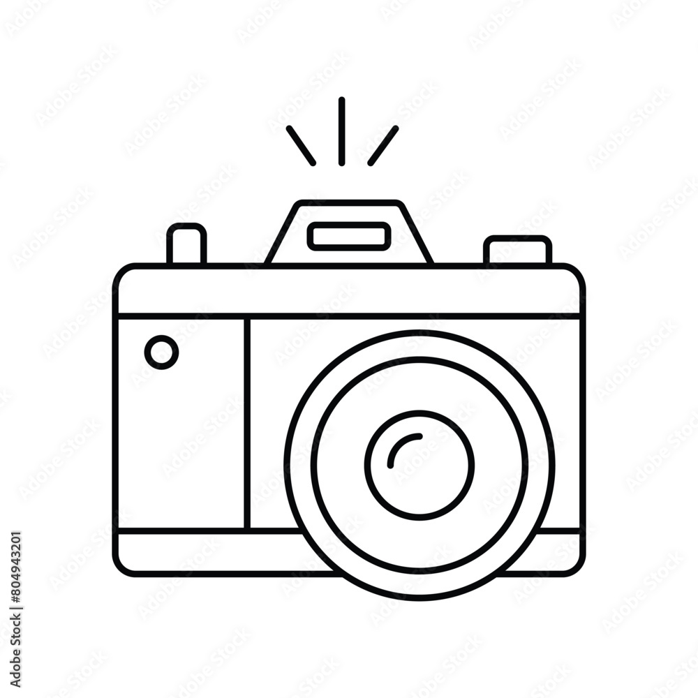 camera icon with white background vector stock illustration camera icon with white background vector stock illustration