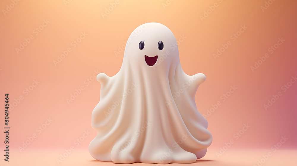 Halloween ghost doll in pastel light Halloween ghost doll in pastel light