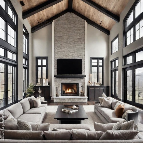 living room with fireplace
