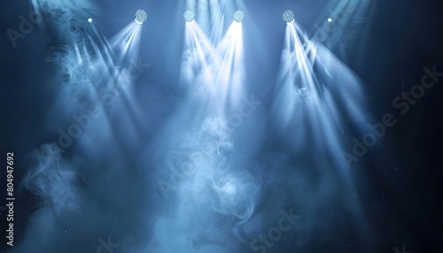 Spectral Effects with Spotlights in a Modern Illustration Depicting a Stage Light Spotlight  Creating a Dramatic and Theatrical Ambiance