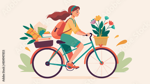 A man riding bike line pop art potrait logo colorful design with dark background. Isolated black background for t-shirt, poster, clothing, merch, apparel, badge