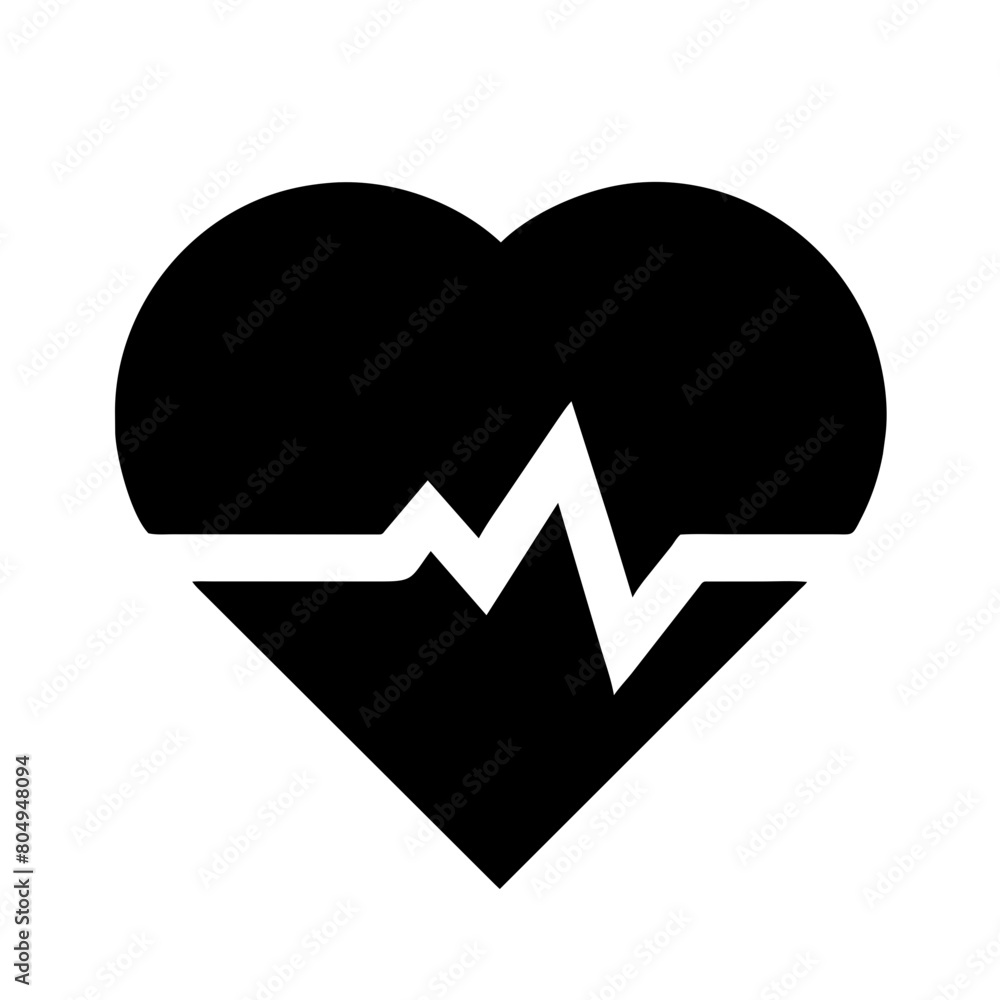 Heart has electrical waves pictogram
Heart has electrical waves pictogram