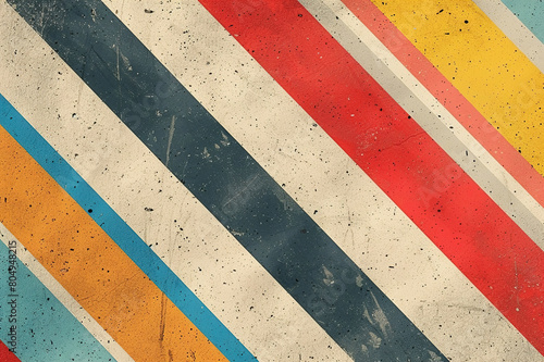 Retro, color and vintage wall pattern with geometric lines background.