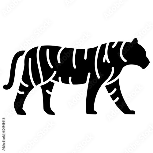 tiger glyph vector icon