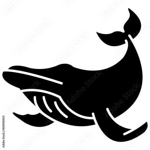 whale glyph vector icon