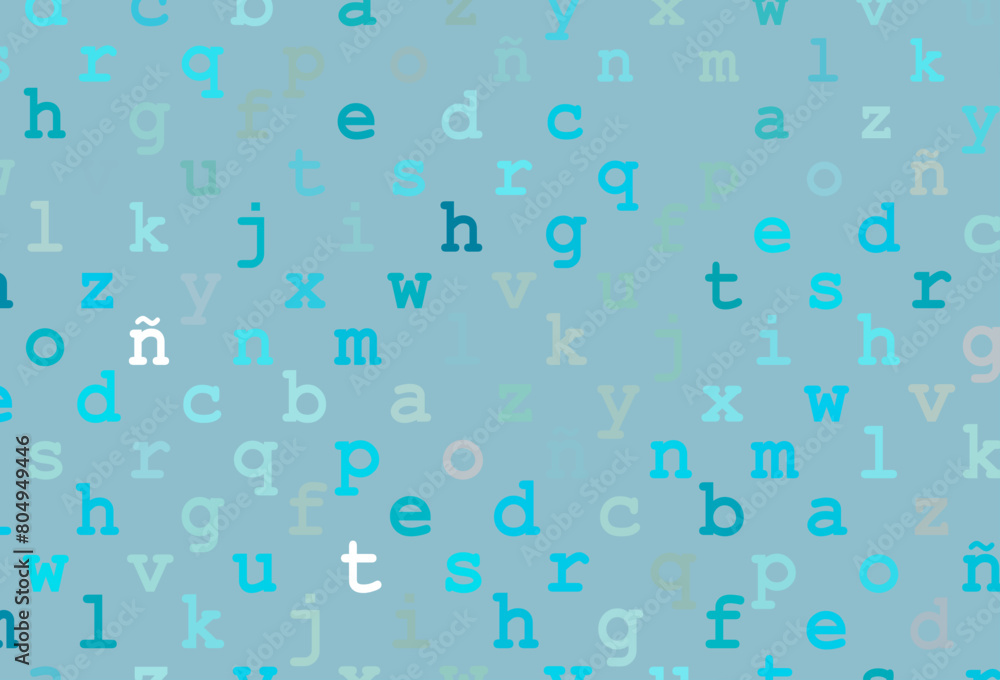Light blue vector pattern with ABC symbols. Light blue vector pattern with ABC symbols.