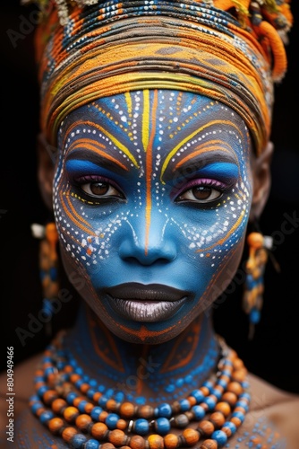 vibrant tribal makeup and jewelry