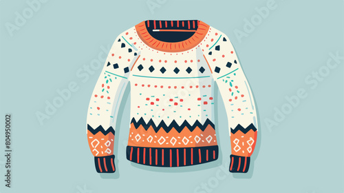 Wool sweater clothes icon Vector illustration.