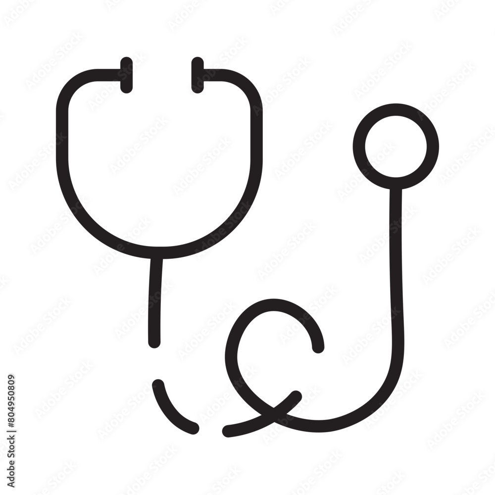 Equipment Medical Stethoscope Line Icon Equipment Medical Stethoscope Line Icon
