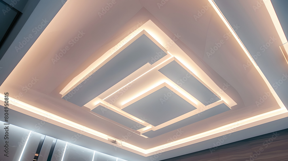 Obraz premium Intricate Ceiling Design and Elegant Lighting.