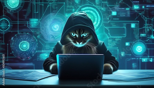 悪のデジタル帝国を支配する猫ハッカーの脅威 photo