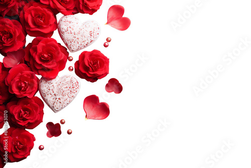 Illustration of hearts with ornament curls  Isolated on transparent PNG background  Generative ai