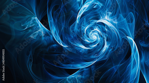 Azure Spiral Symphony Background. Generative AI