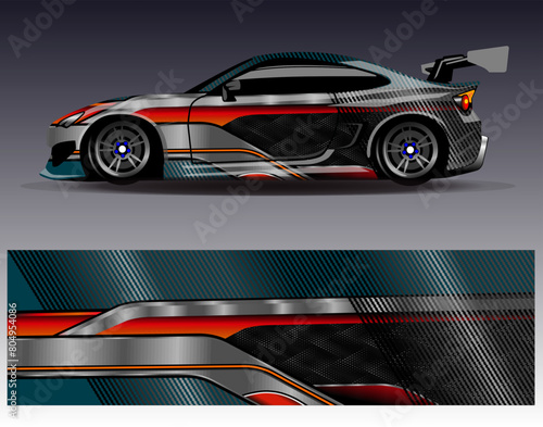 Car wrap design vector.Graphic abstract stripe racing background designs for vehicle  rally  race  adventure and car racing liverY