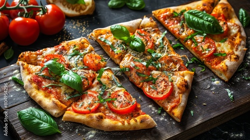 This mouthwatering pizza is the perfect meal for any occasion. It's made with fresh, high-quality ingredients and is sure to satisfy your cravings. Order yours today! photo